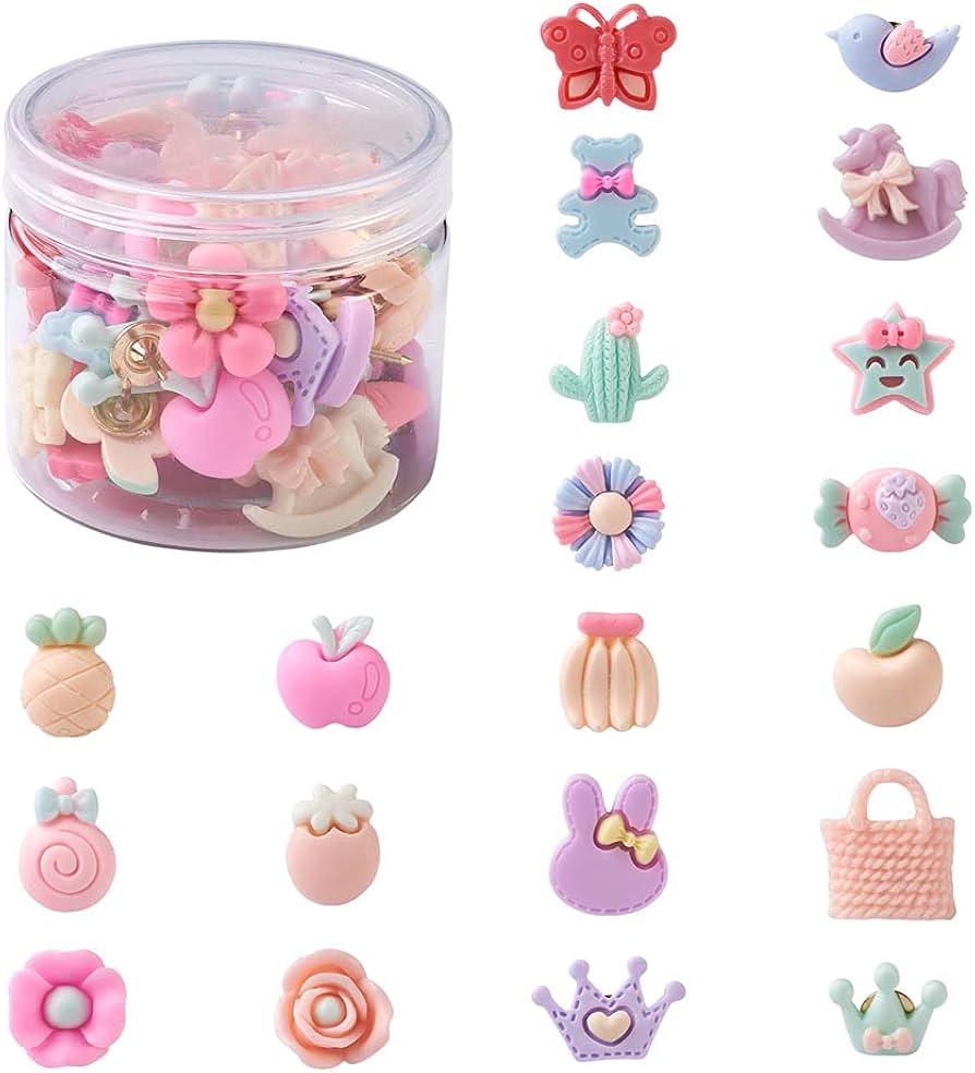 ＊ハンドメイド＊かわいい押しピン①【5個セット】 ハンドメイド＊かわいい押しピン①【5個セット】